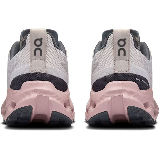Heels of Women's On Running Cloudsurfer Trail Running Shoes in Silver and Mauve