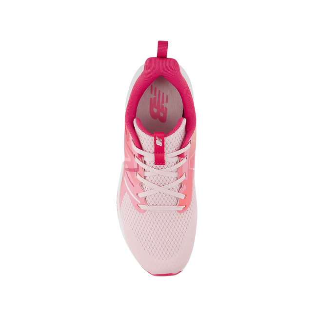 Mesh upper of New Balance Youth Kids' Rave Run V2 Running Shoe in Rose Sugar Pink