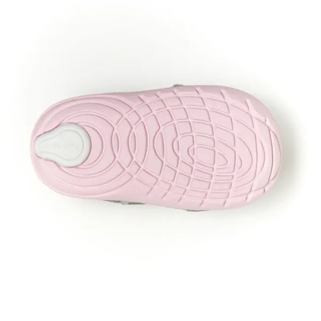 Outsole of the Stride Rite Adalyn in pale pink showing the swirled traction pattern
