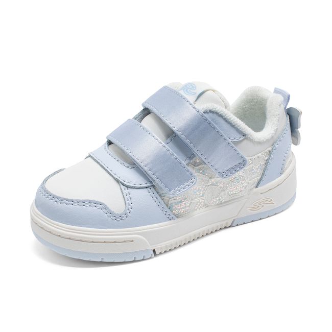Stride Rite Denver in pale blue satin, angled view of the opposite side