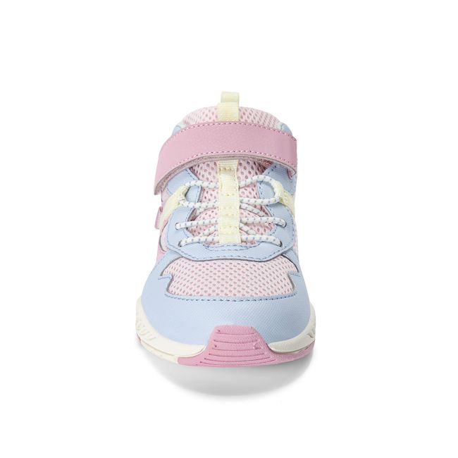 Front view of the Stride Rite Player 2.0 in blush pink with cream elastic laces