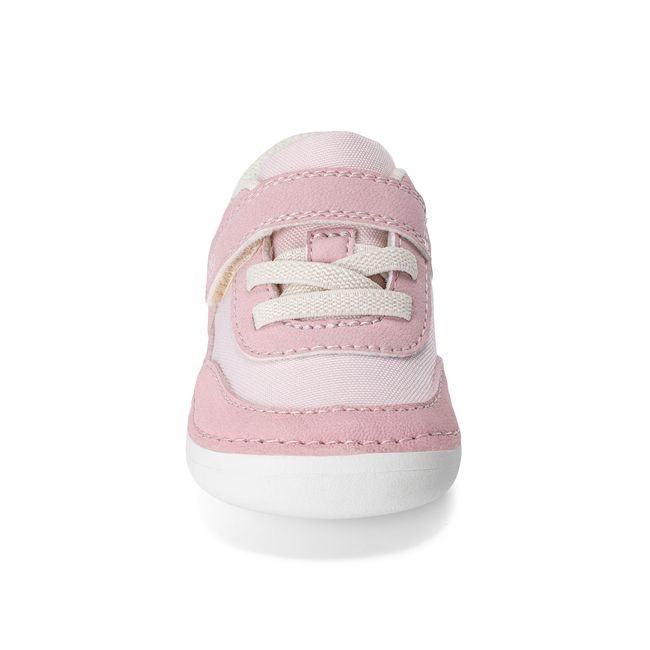 Front view of the Stride Rite Sprout 2.0 in blush pink with cream elastic laces