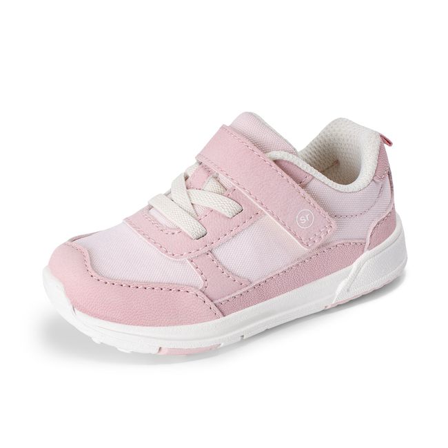 Stride Rite Juniper in blush pink and cream, angled view of the opposite side