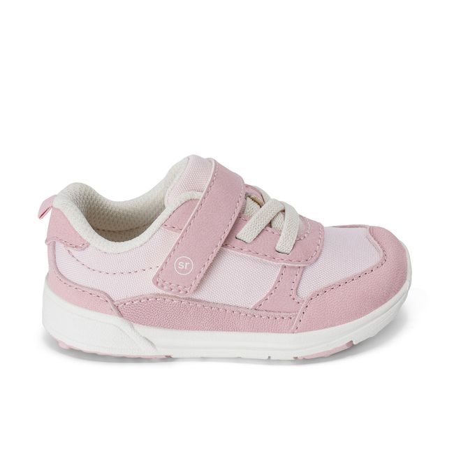 Right side profile of the Stride Rite Juniper in blush pink with a cream white sole
