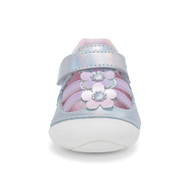 Front view of the Stride Rite Blossom sandal showing the closed toe and flowers