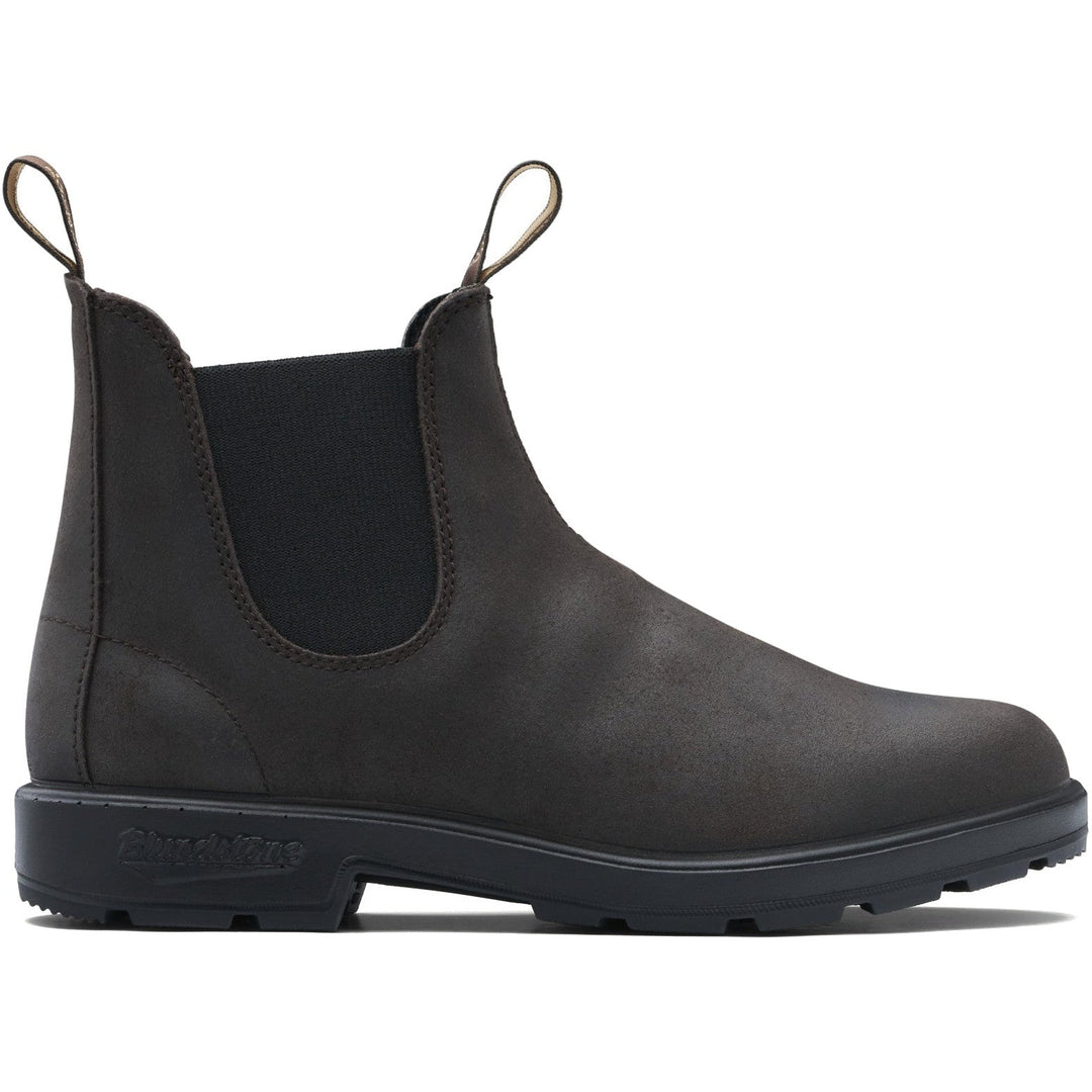 Side of Blundstone Unisex Originals 2610 Chelsea Boot in Dark Brown Suede