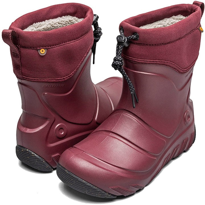 Pair of Bogs Unisex Boga Boot Mid in Dark Cherry