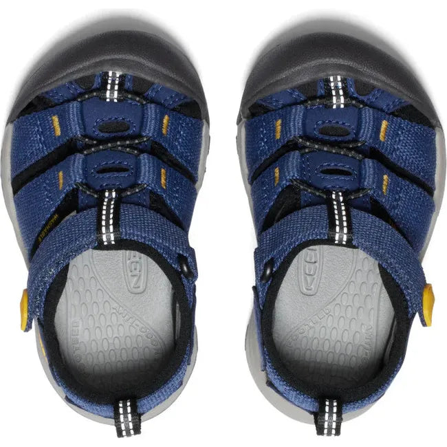 Upper of KEEN Toddlers&#39; Newport H2 Closed Toe Sandal in Naval Academy  blue and Keen Yellow