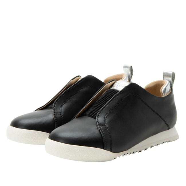 Pair of Alegria Women's Reah Slip On Shoes in black leather