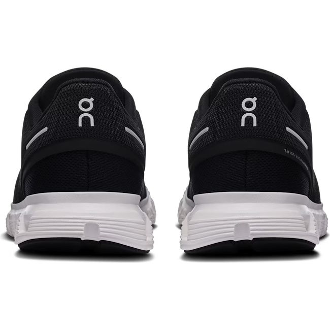 Heels of On Running Women's Cloud 6 Running Shoes in black and white