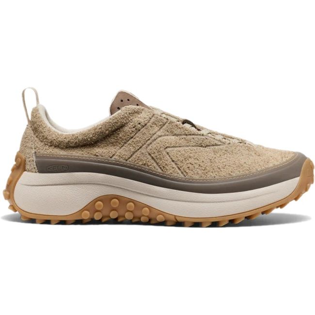Lateral side of Women’s KEEN KS Mino Sneaker in Safari Tan Birch Beige
