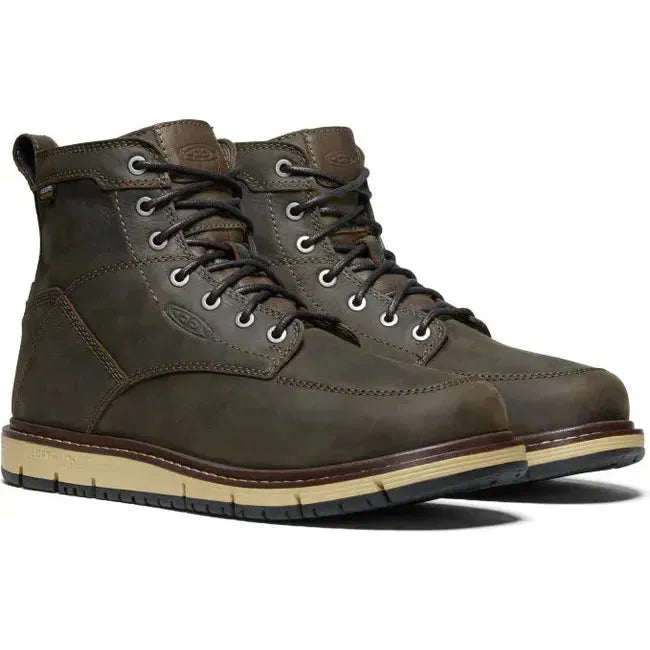 Keen Men&#39;s San Jose 6&quot; Waterproof Soft Toe Work Boot CASCADE BROWN/BLACK 1023203
