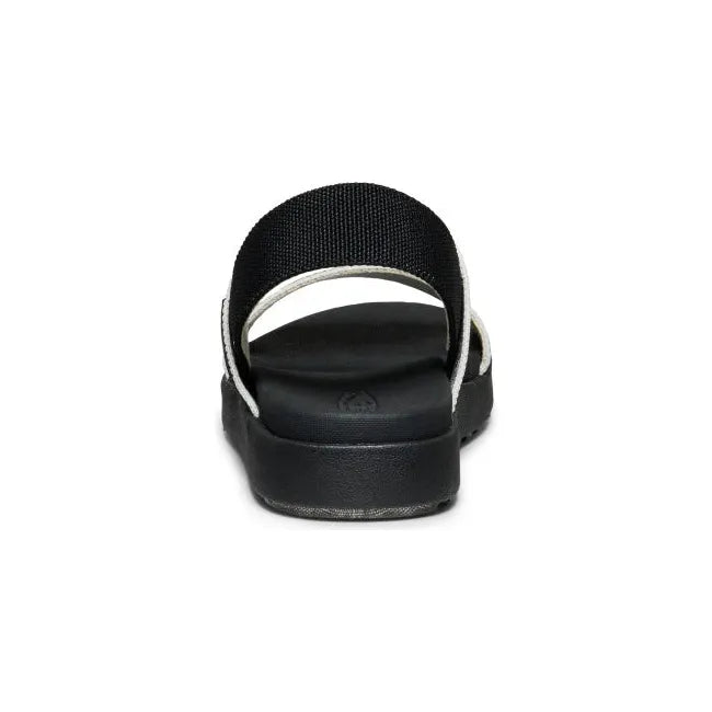 Heel of Women's KEEN Elle Backstrap Sandal in Black Star White colorway