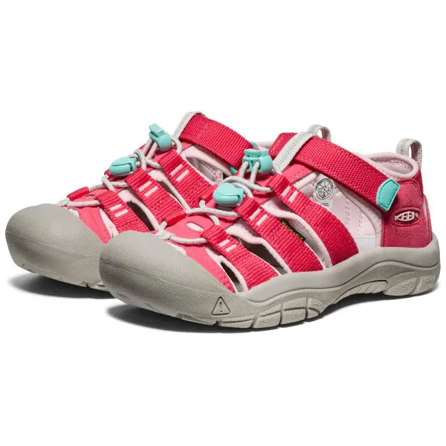Pair of KEEN Youth Kids&#39; Newport H2 Closed Toe Sandal in Raspberry Giggle Pink