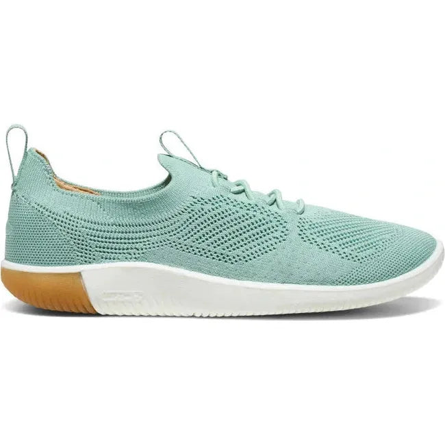 Lateral side of Women's Keen KNX Knit Sneaker in Granite Green Lichen colorway