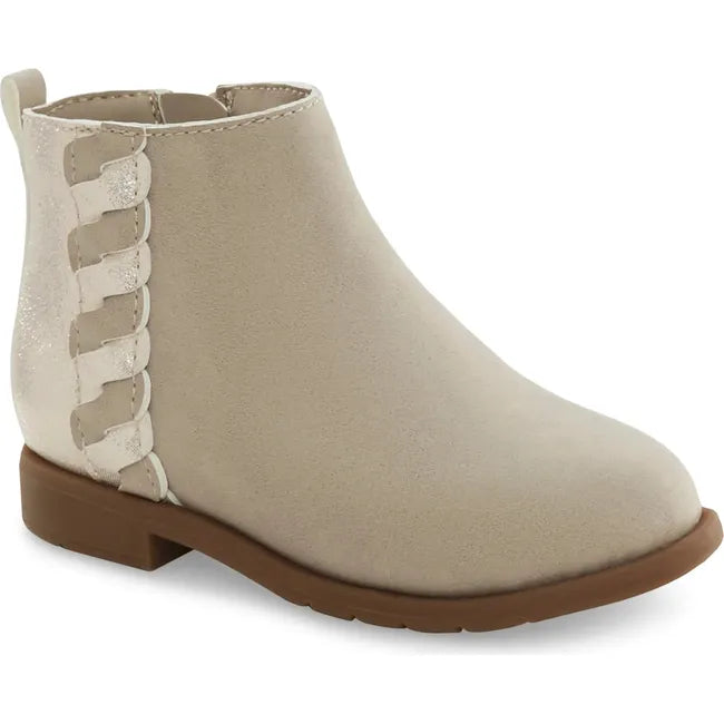 Front angled view of Little Kids Carolyn Stride Rite Boot in taupe
