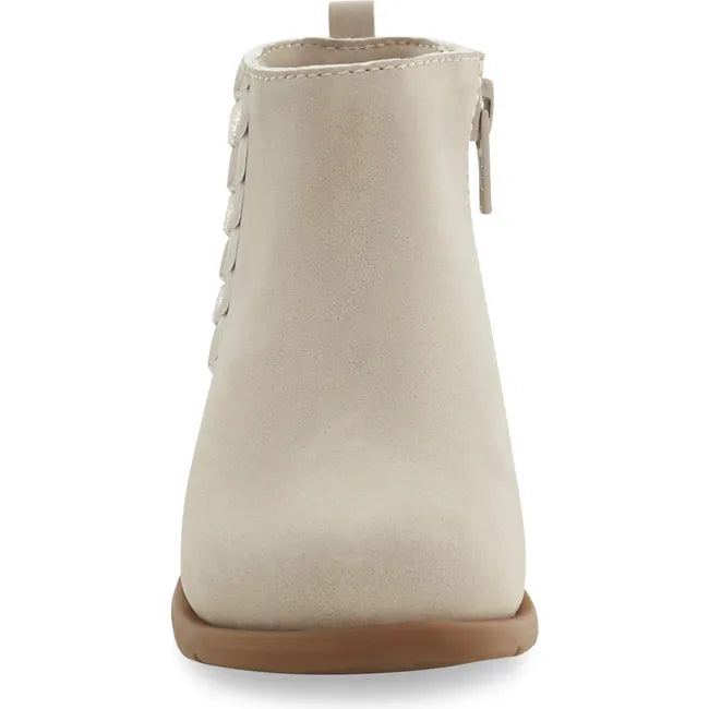 Front of Little Kids Carolyn Stride Rite Boot in taupe with a side zipper
