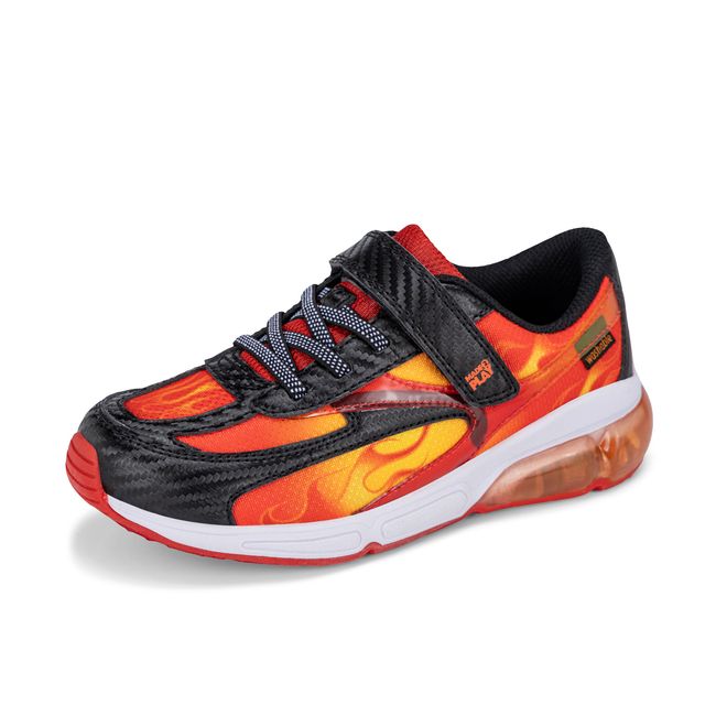 Stride Rite Lighted Phantom in black and orange, angled view of the opposite side