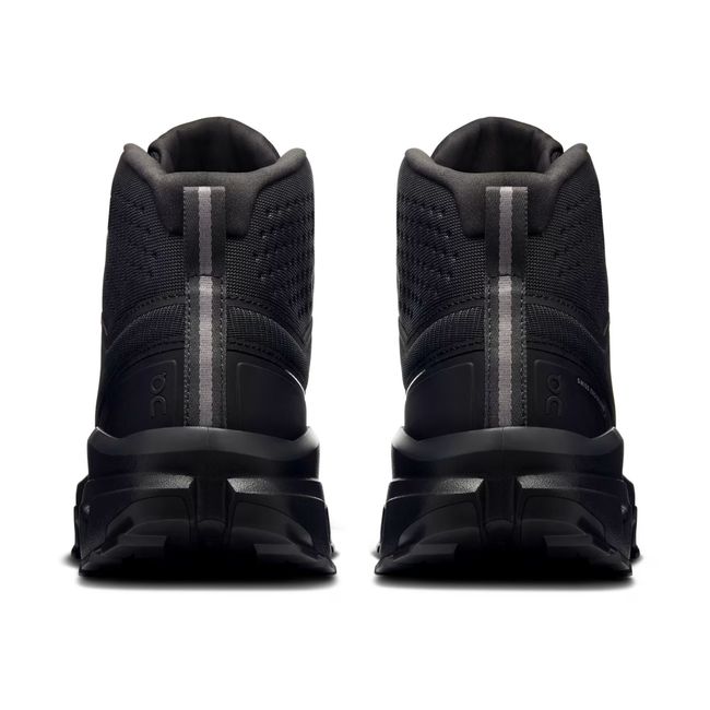 Heels of On Running Men's Cloudrock Mid Waterproof Hiking Boots in all black