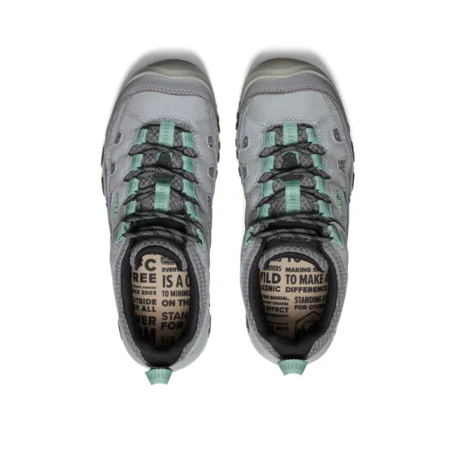 Upper of Keen Women's Targhee IV Vented Hiking Shoes in Alloy Grey Granite Green