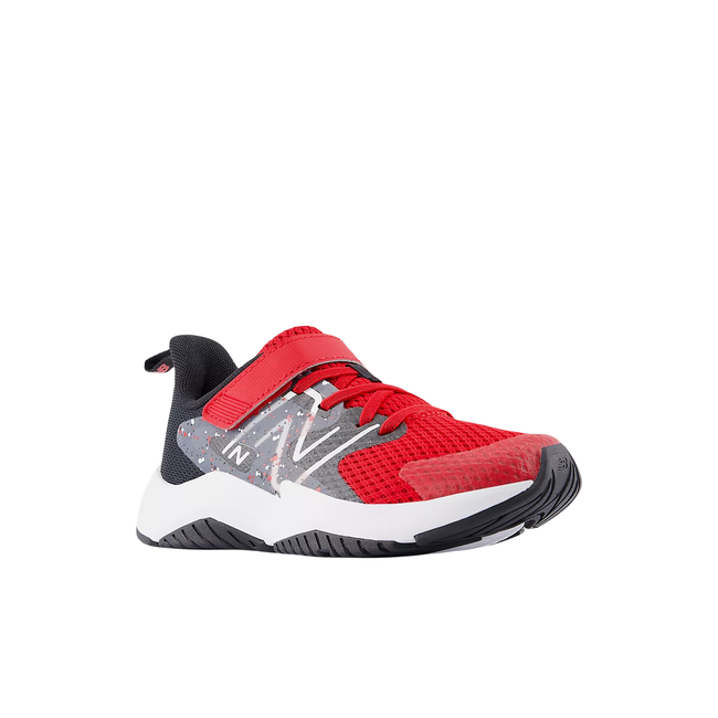 Front view of New Balance Kids' Rave Run V2 Velcro Running Shoe (Toddler/Little Kid) in Team Red