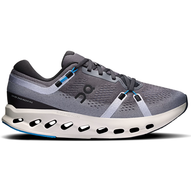 Side of On Running Men's Cloudsurfer 2 Running Shoe in Black Malibu