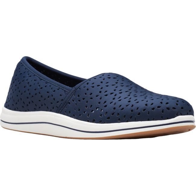 Clarks Women&#39;s Breeze Emily Slip On Shoe Navy 26171360