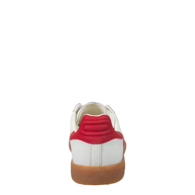 Heel of Back 70 Cloud women’s retro sneaker in white and red