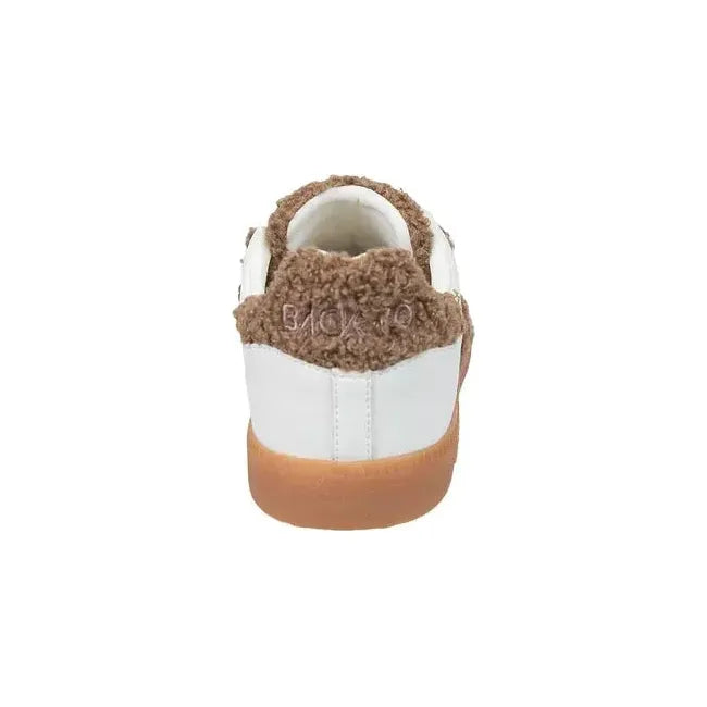 Heel of Back 70 Cloud women’s retro sneaker in white and brown