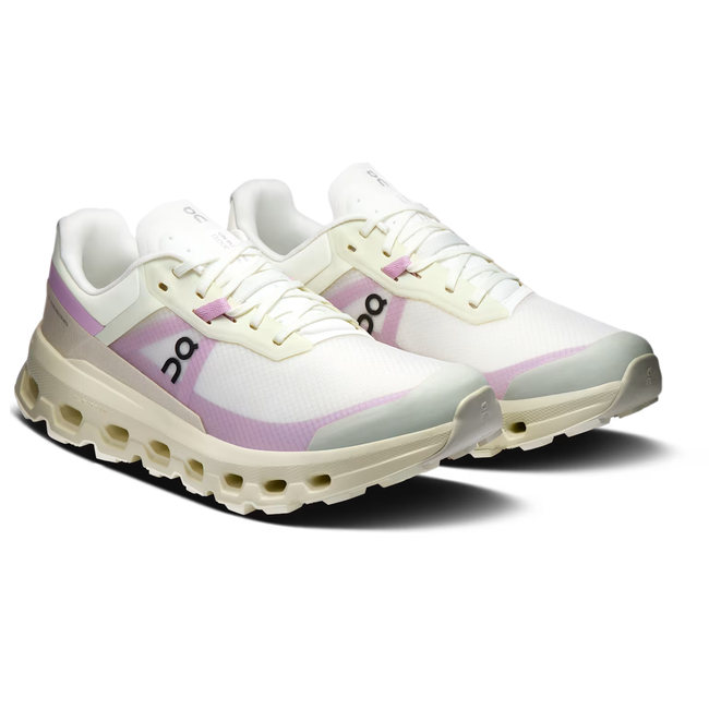 Angled pair of On Running Women's Cloudvista 2 Trail Running Shoe in Ivory