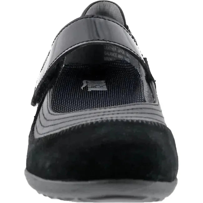 Drew Women's Genoa Mary Jane Shoe Black Suede Combo 14316-19