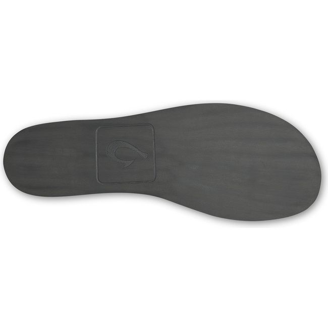 Sole of a black Men's Olukai Moloa Hulu Slipper with smooth tread