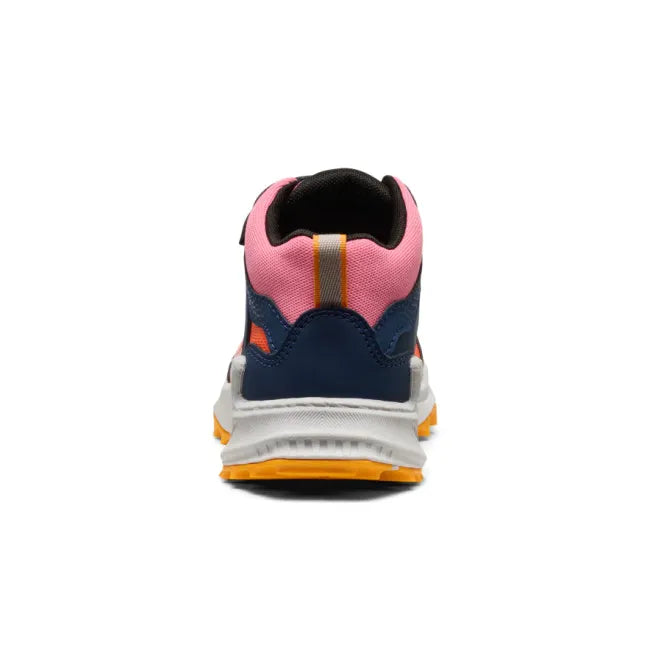 Heel of KEEN Little Kids’ Zionic Waterproof Hiking Boot in Multicolor Navy Pink