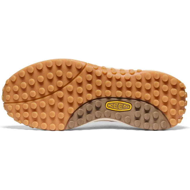 Sole of Women's Keen KS86 Sneaker in Ballad Blue Faded Denim colorway with tan tread