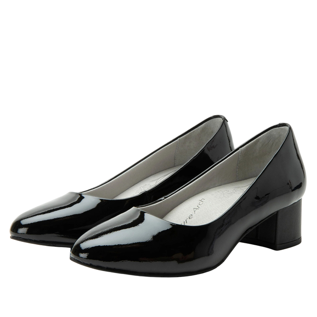 Pair of Alegria Women's Lisah Heels in Black Patent Leather