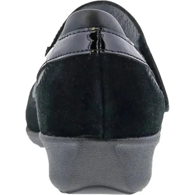 Drew Women's Genoa Mary Jane Shoe Black Suede Combo 14316-19