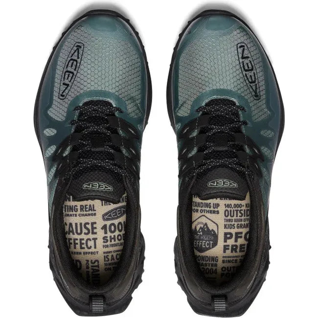 Top down view of Men&#39;s Keen Zionic Waterproof Hiking Shoes in Dark Forest Black