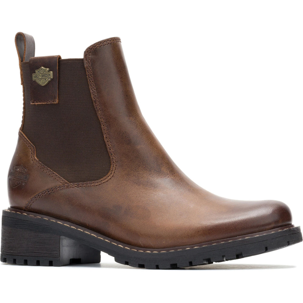 Harley-Davidson Women's Maren Chelsea Boot in Dark Brown, front angle