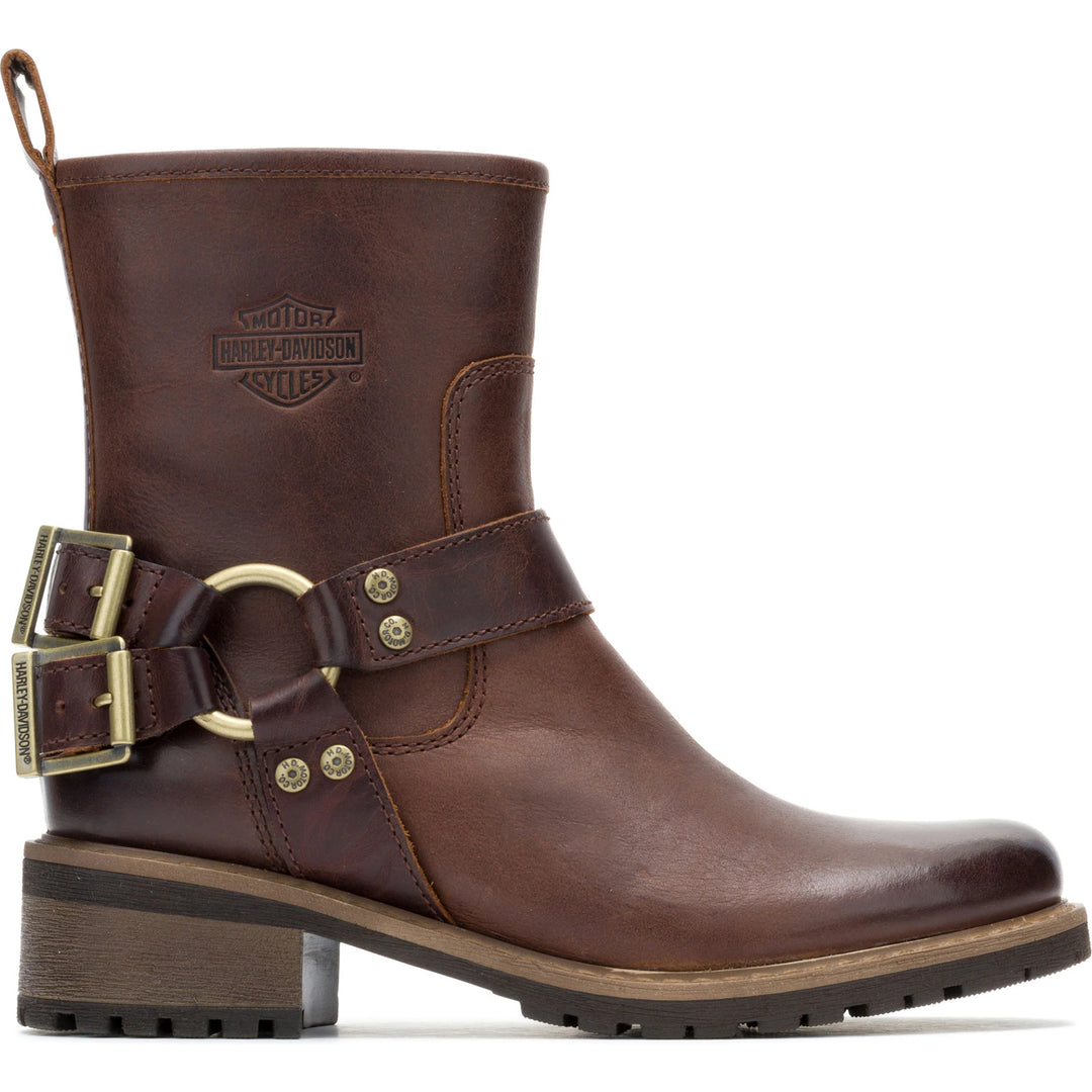 Harley-Davidson Women's Maren Harness Boot in Brown, outside view