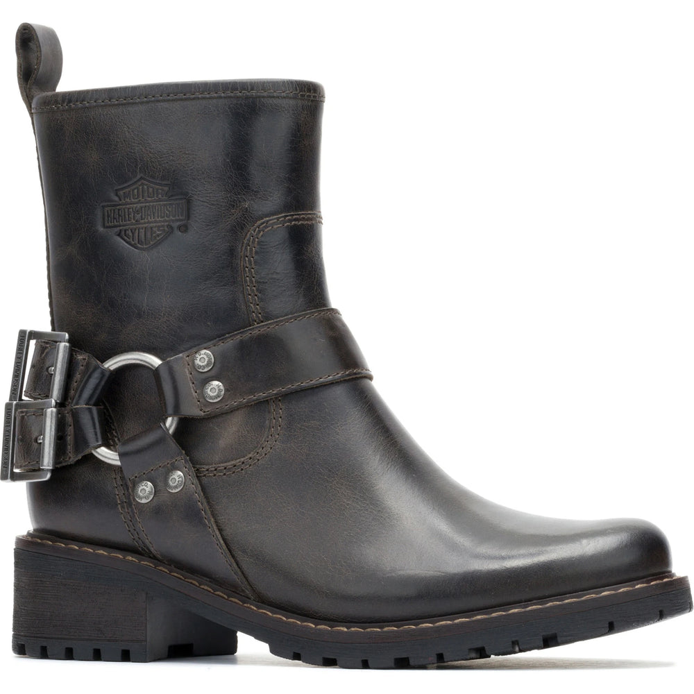 Harley-Davidson Women's Maren Harness Boot in Grey, front angle