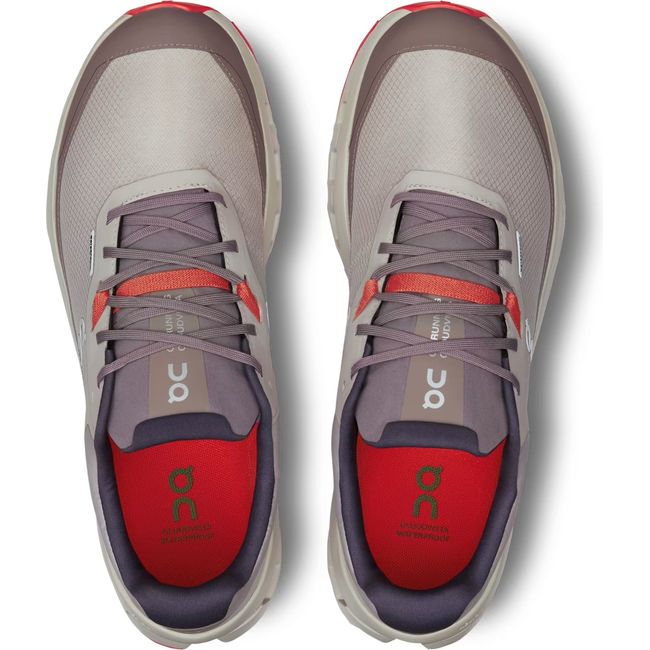 Top down view of Mens On Running Cloudvista 2 Waterproof Trail Running Shoes in Pearl Ice Beige