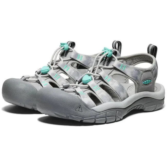 Pair of Women&#39;s Keen Newport H2 closed toe sandals in Alloy Chevron gray