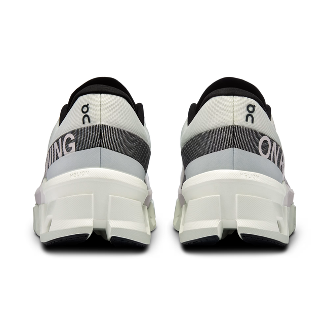 Heels of On Running Men's Cloudmonster 2 Running Shoes in Undyed White