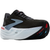 Front angled view of Men's Brooks Glycerin Max Running Shoe. Black upper with blue and pink accents