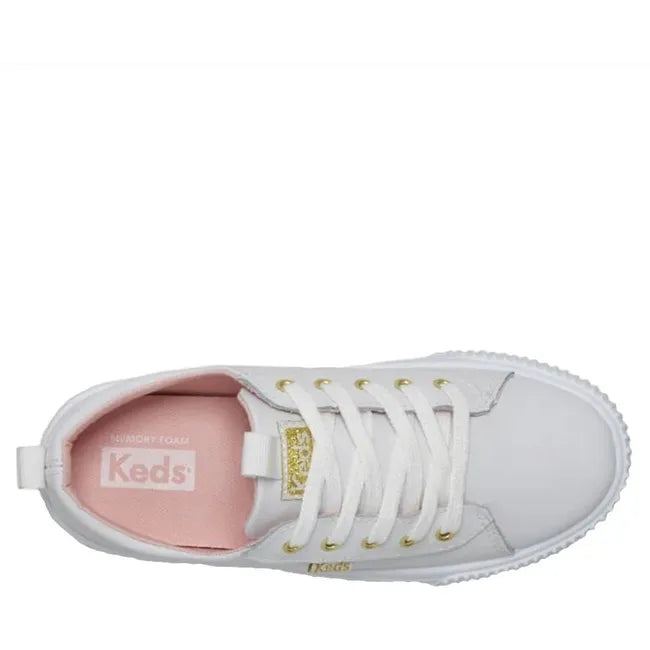 Keds Kids' Triple Step Leather Sneaker White KK167450