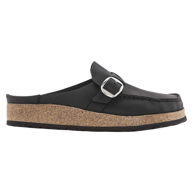 Side of Birkenstock Unisex Oiled Leather Buckley in Black