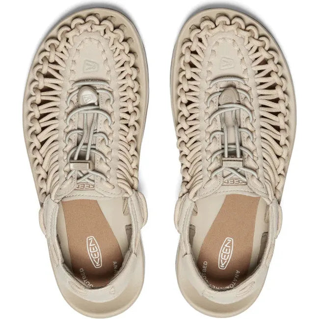 Top down view of Women&#39;s Keen UNEEK Sneaker in Safari beige