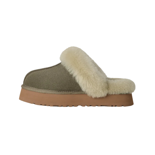 Reverse side of UGG Women's Disquette Slipper in Moss Green