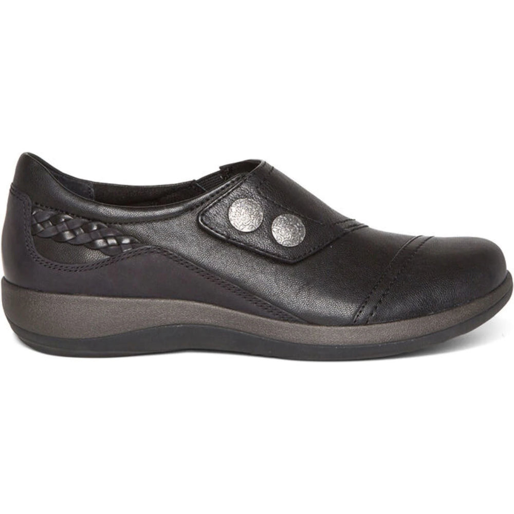Lateral side of Aetrex Women's Karina Monk Strap in Black