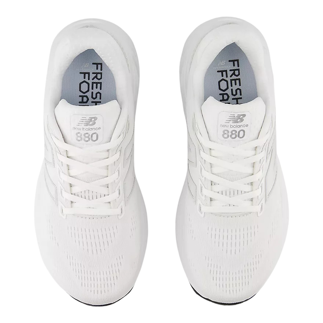 Top down view of New Balance Women's Fresh Foam X 880 V15 Running Shoes in white